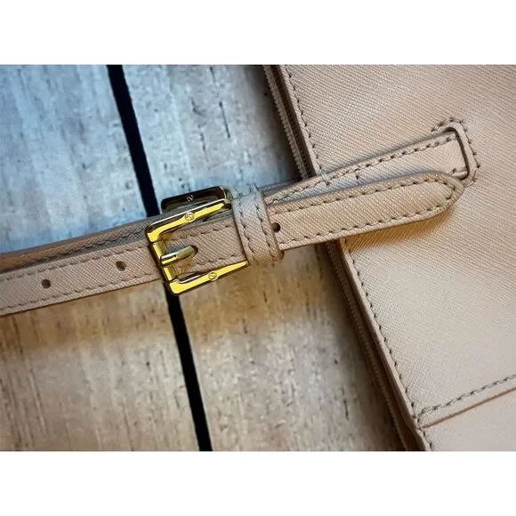 Tory Burch Women's Light Beige Leather Tote Bag Casual Saffaino Blush beautiful - Picture 8 of 14